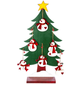 Snowman w/Heart Ornaments