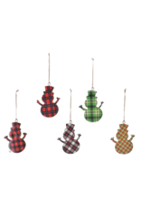 Ganz Plaid Snowman Ornaments