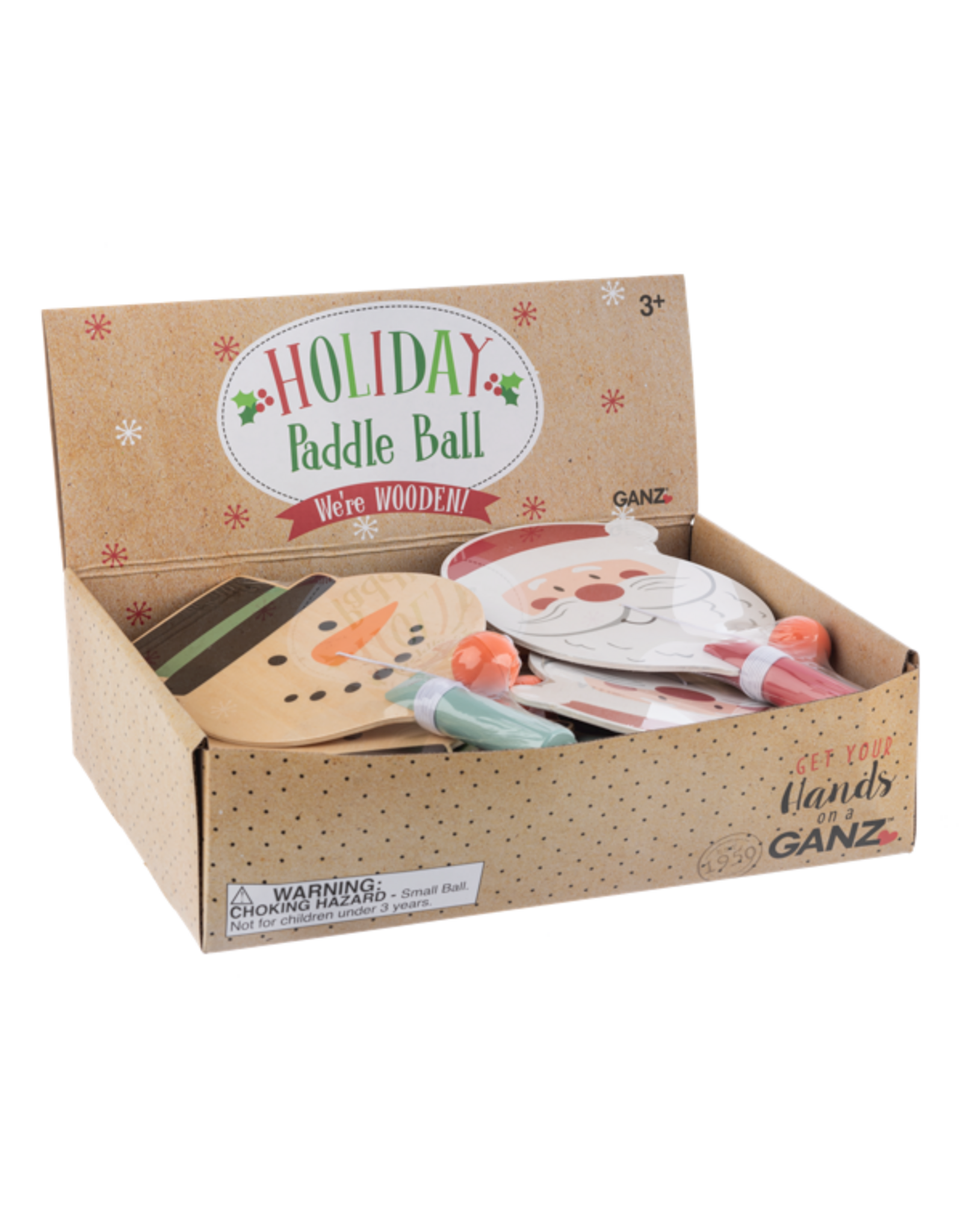 Ganz Wooden Holiday Paddle Ball