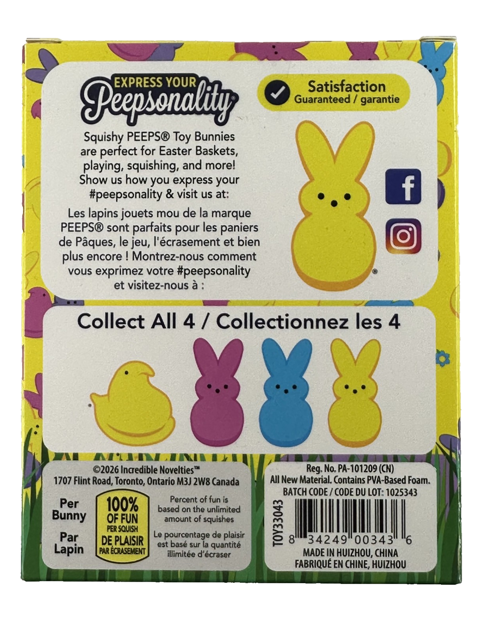 Peeps Squishy Bunny Toy