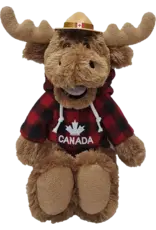 Happy Moose w/ Hat & Red Canada Hoodie