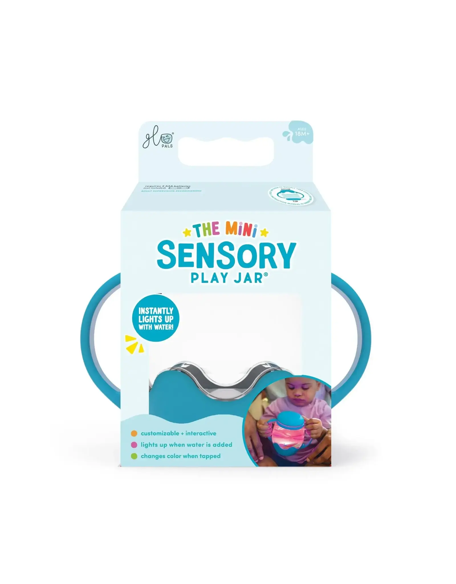 Glo Pals - Mini Sensory Play Jar - blue lagoon