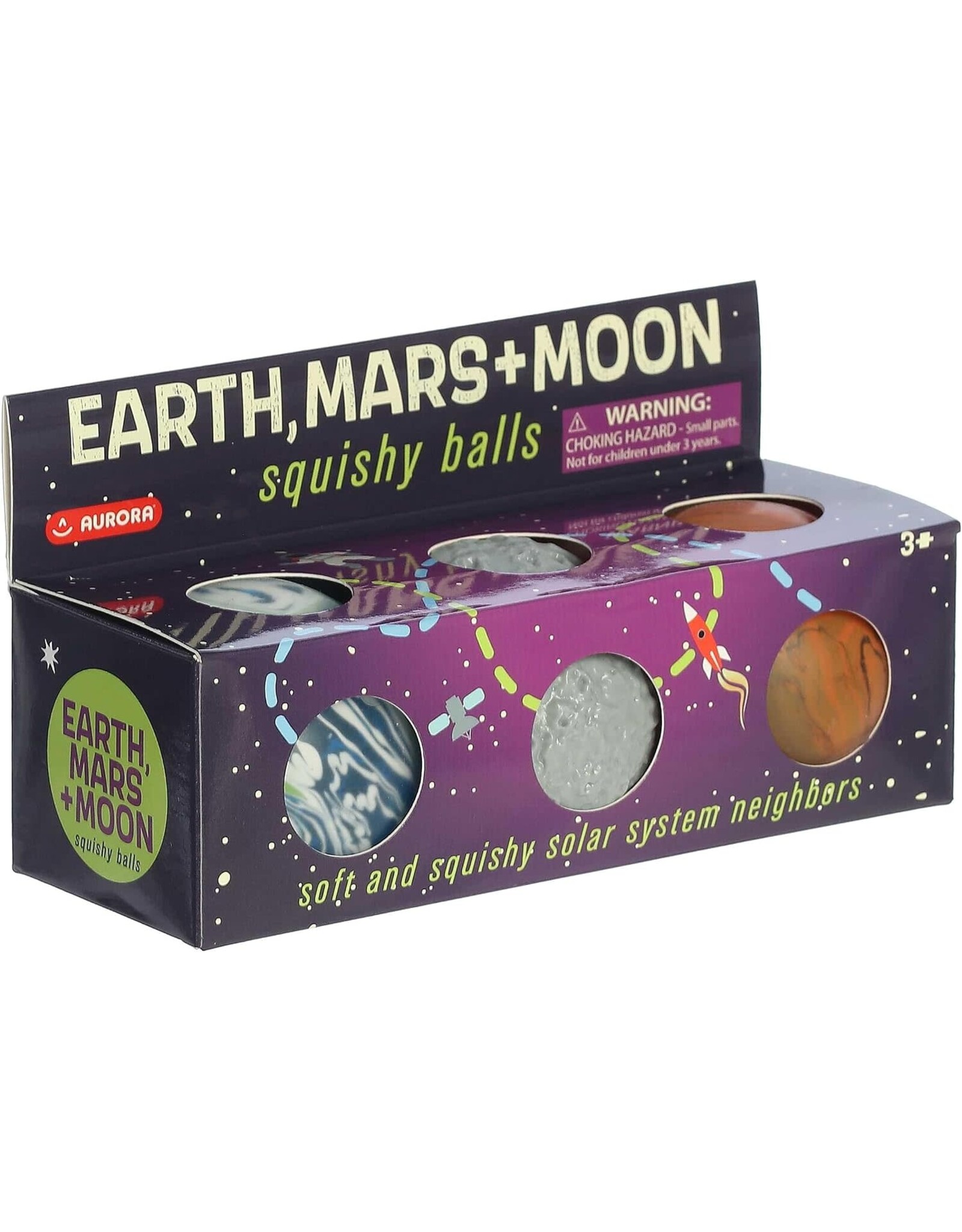 Earth, Moon + Mars Squishy Balls