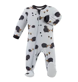 Organic Cotton Pajama -hedgehogs & kisses purple