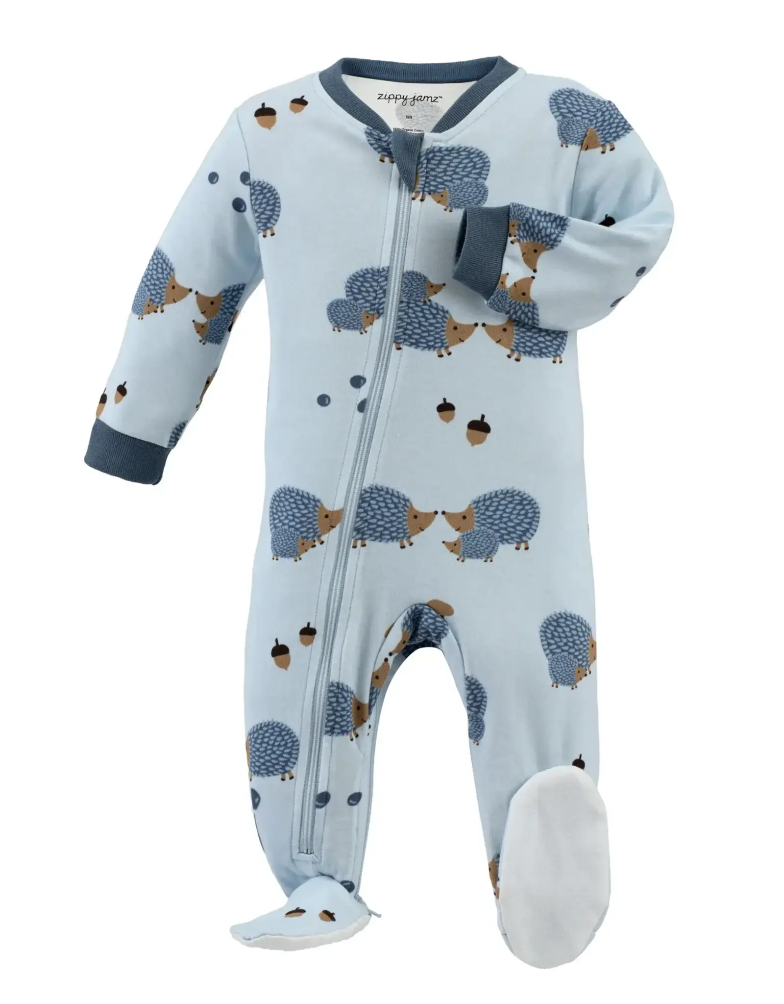 Organic Cotton Pajama -hedgehogs & kisses blue
