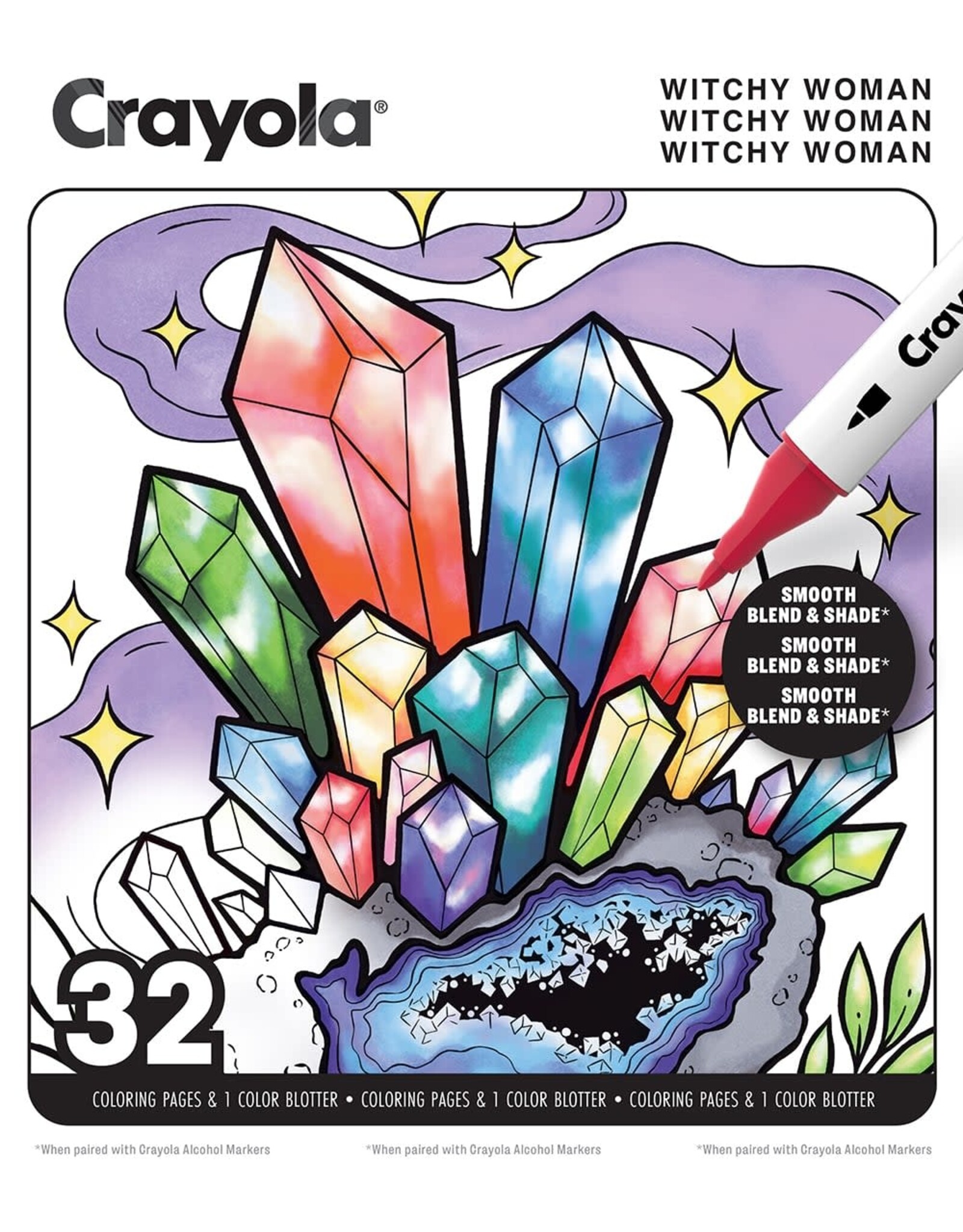 Crayola - 32 Pages Adult Colouring Book, Witchy Woman