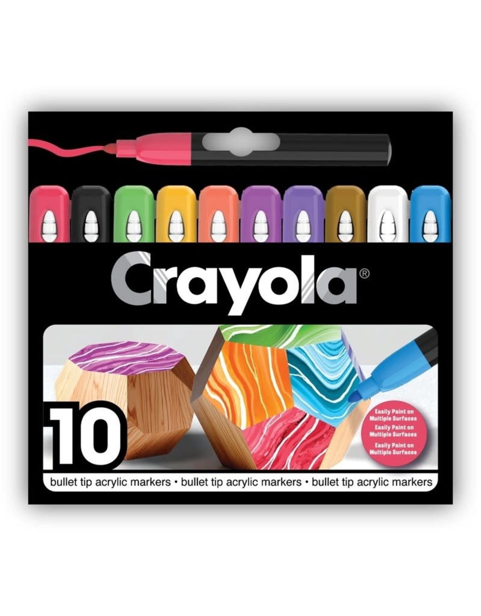 Crayola - 10 Bullet Tip Acrylic Paint Markers