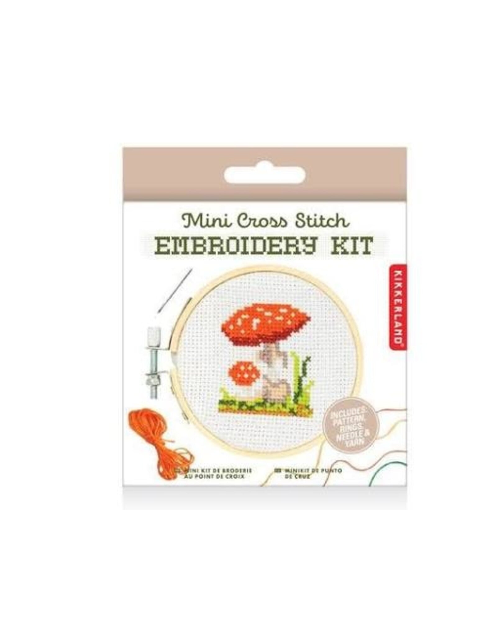 Mini Cross Stitch Kit - mushroom