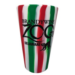 Green & Red Striped Silicon Cup