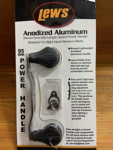 LEW'S ANODIZED ALUM. BOWED EXTENDED LENGTH POWER HANDLE