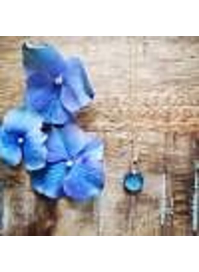 Blue Hydrangea  Necklace 18"