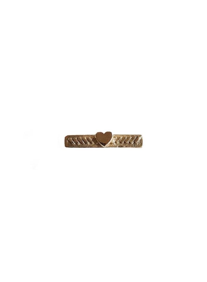 Heart Bar Pin Bronze