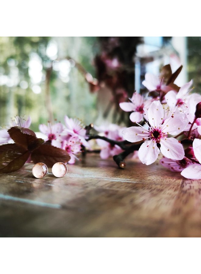 Cherry Blossom Silver Studs