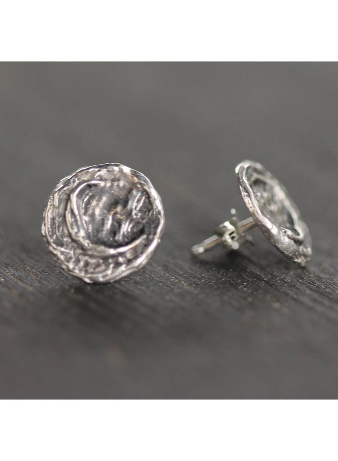 Mini Moonscape Studs / Sterling Silver
