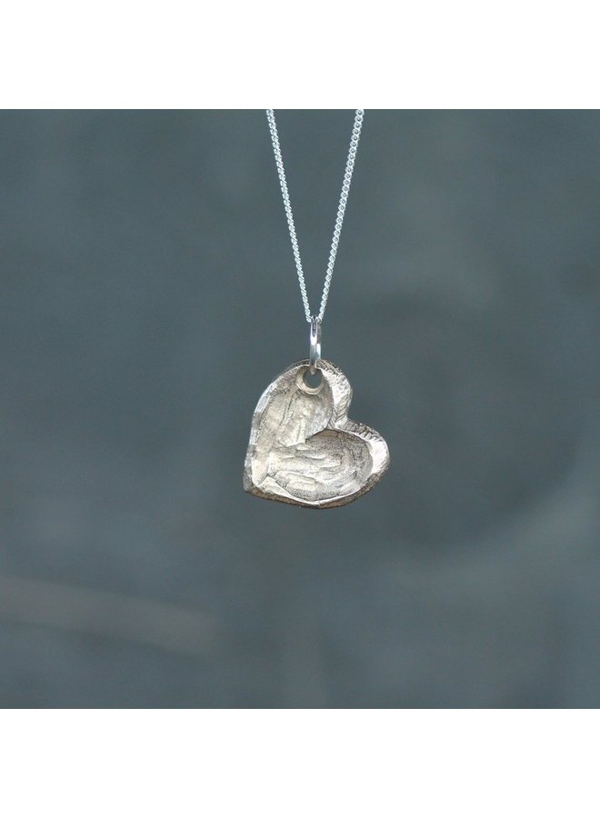 Heart Pebble Pendant /Sterling Silver