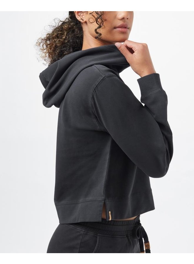 W French Terry Cropped Hoodie