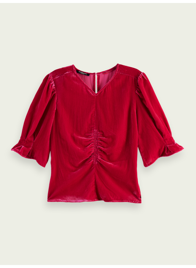 Velvet ruched top