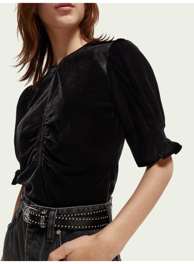 Scotch and Soda Ruched Front Flutter Sleeve