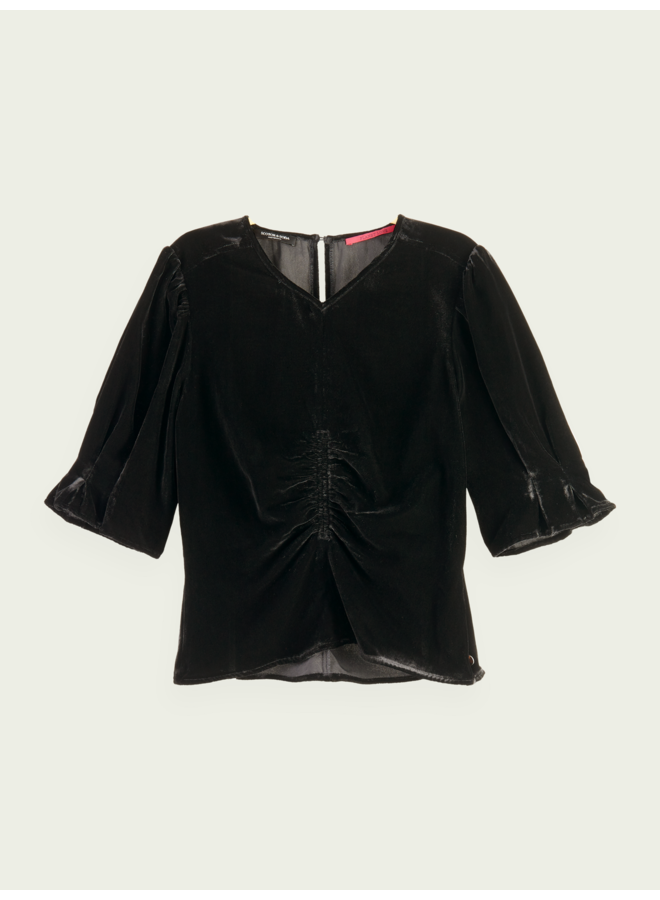 Velvet ruched top