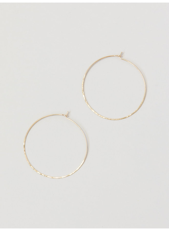 2" Hammered Hoops - gold