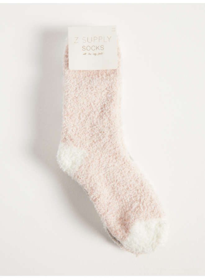 Plush Striped Sock 2 Pak Vintage Pink
