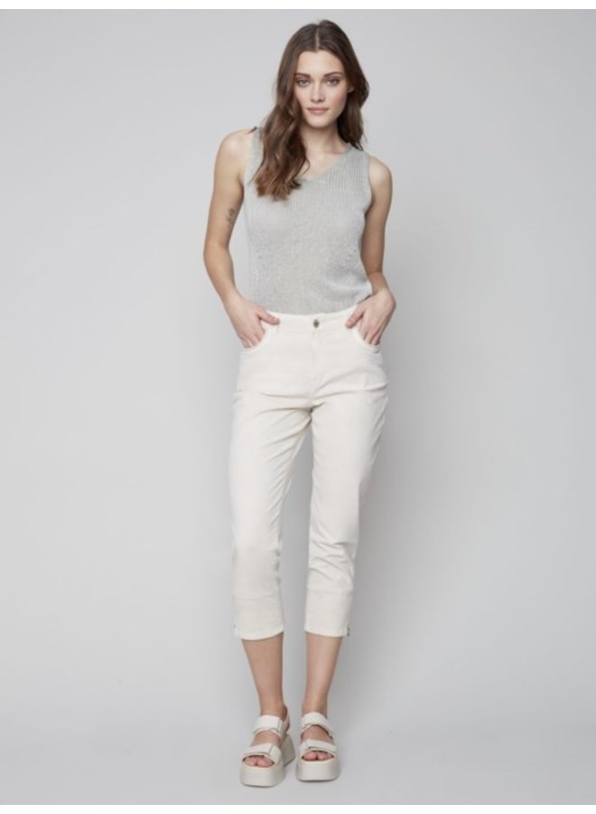 Cotton Cargo Cropped Pants