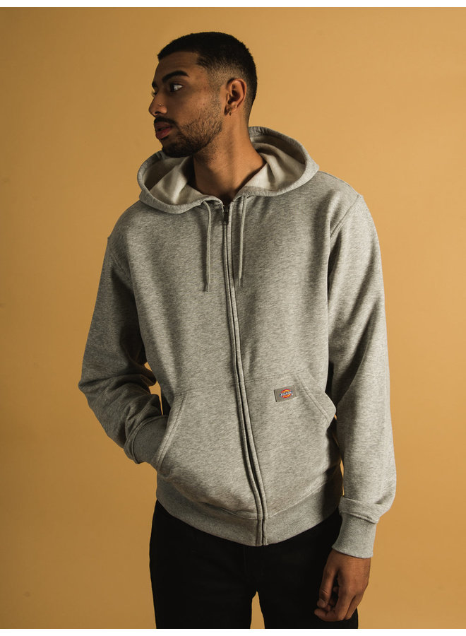 Men Grey Mid Weight Zip Hoodie