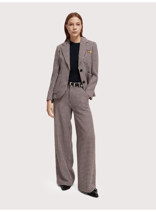 Houndstooth single breasted Blazer