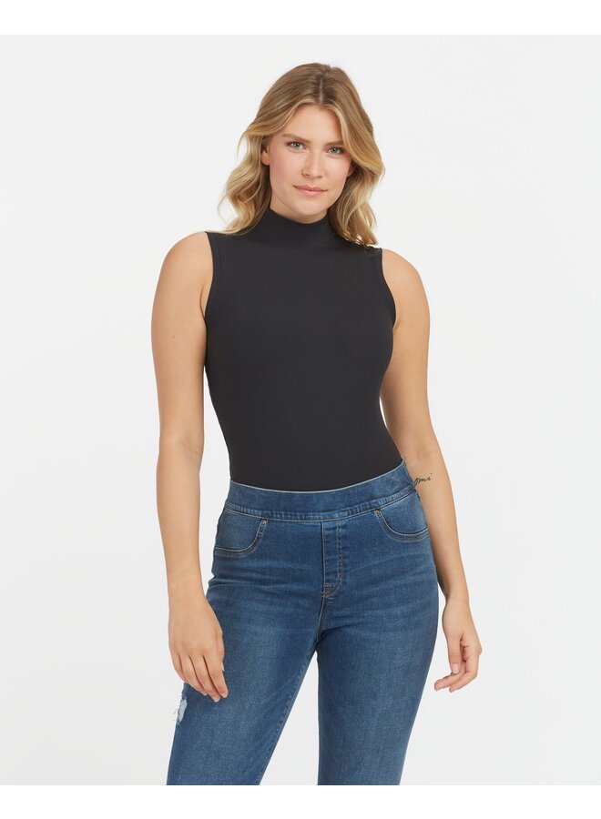 Ribbed Mock Neck Bodysuit