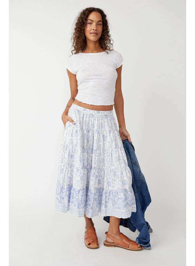 Full Swing Printed Midi Skirt