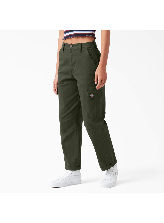 Womens Relaxed Fit Cropped Cargo Pants