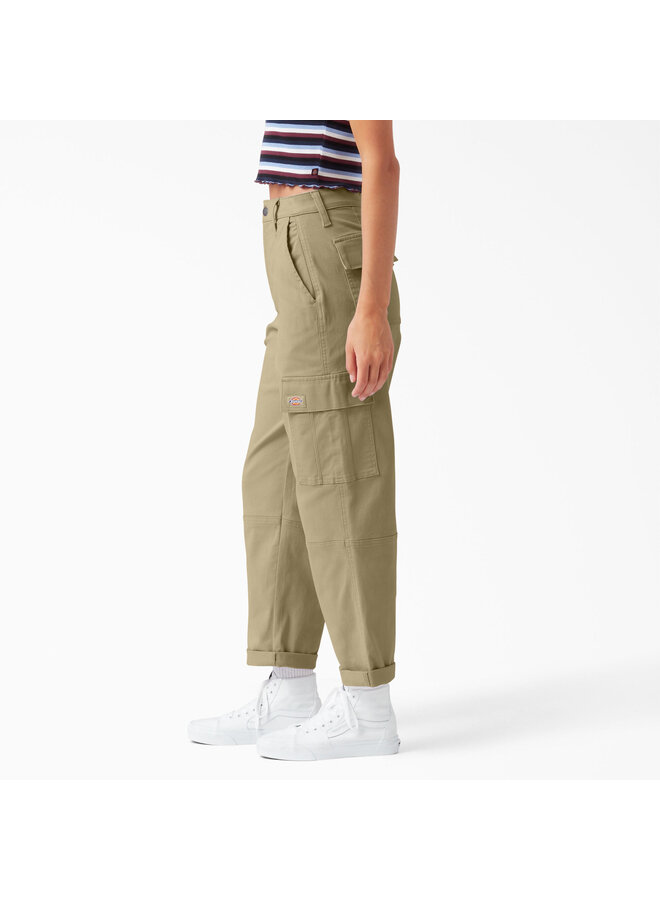 Womens Relaxed Fit Cropped Cargo Pants