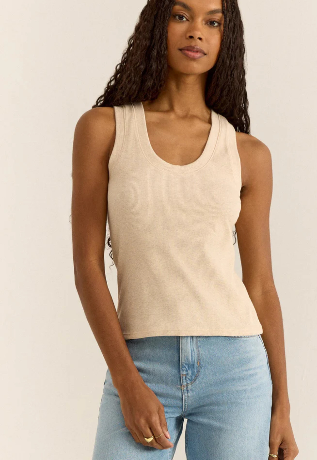Z SUPPLY: SIRENA COLORBLOCKED RIB TANK- PINEAPPLE