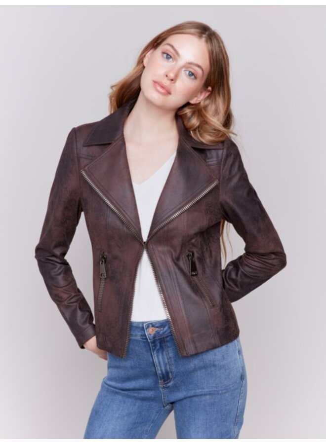 Vintage Faux Leather Perfecto Jacket