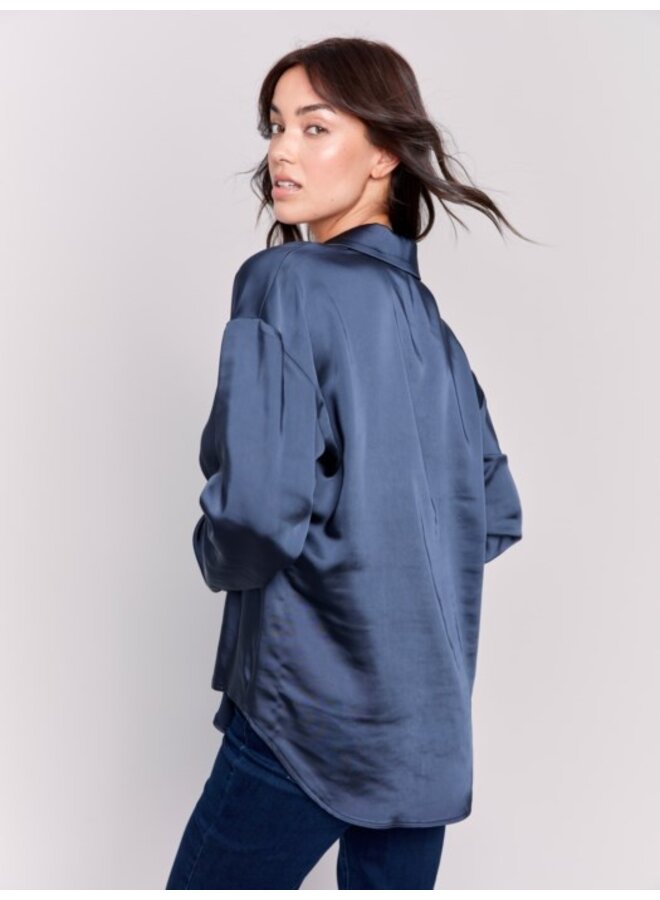 Long Sleeve Button up Shirt with Sleeve Tab