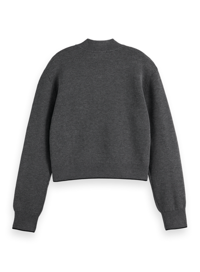 Compact knitted cropped bomber