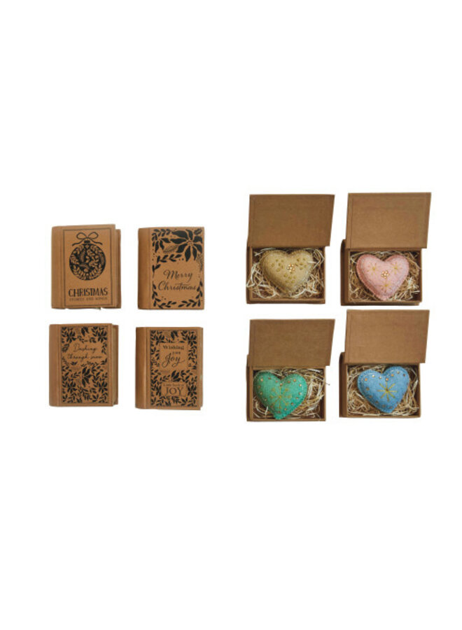 Hand made Wool Heart Ornament/Box