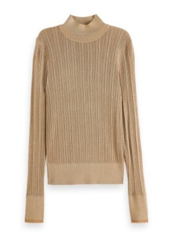 Metallic Pointelle Pullover