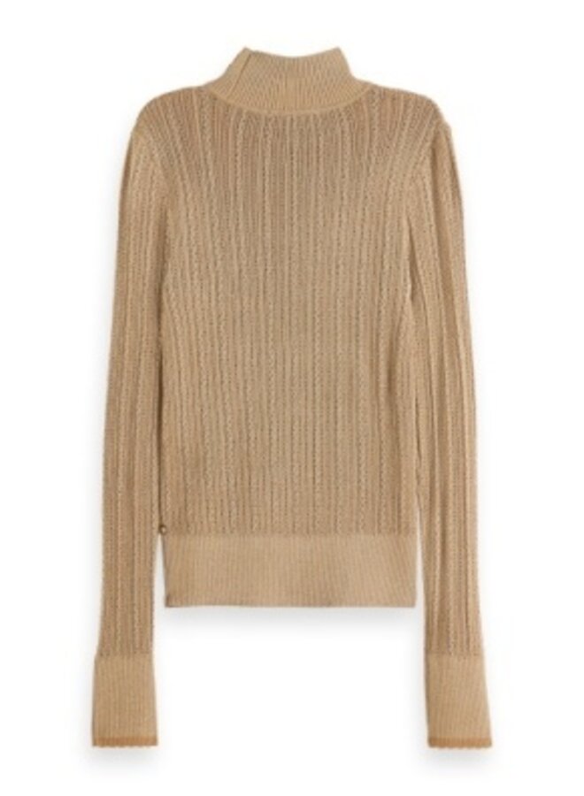 Metallic Pointelle Pullover