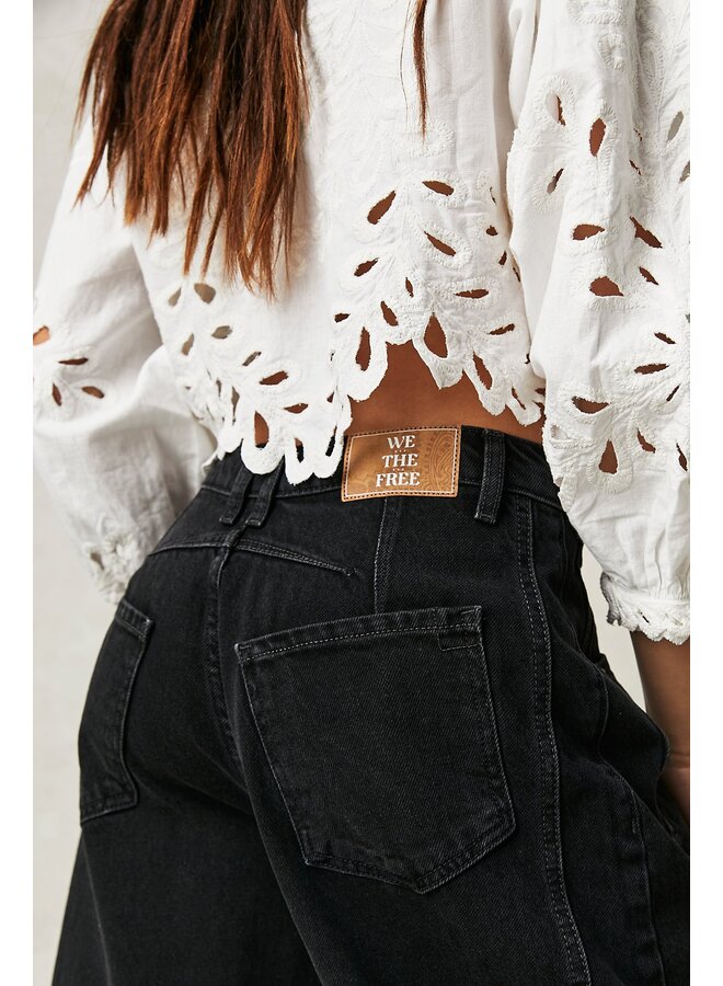 Good Luck Mid Rise Barrel Jeans Sound Wave