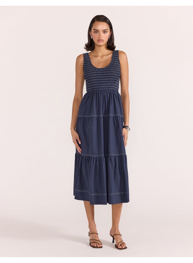 Asta Shirred Midi Dress
