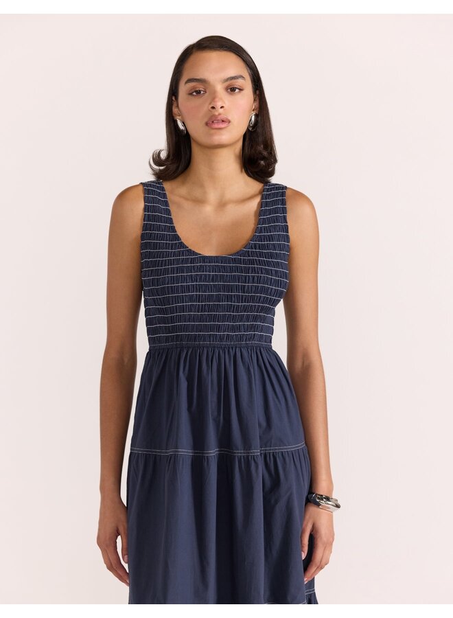 Asta Shirred Midi Dress