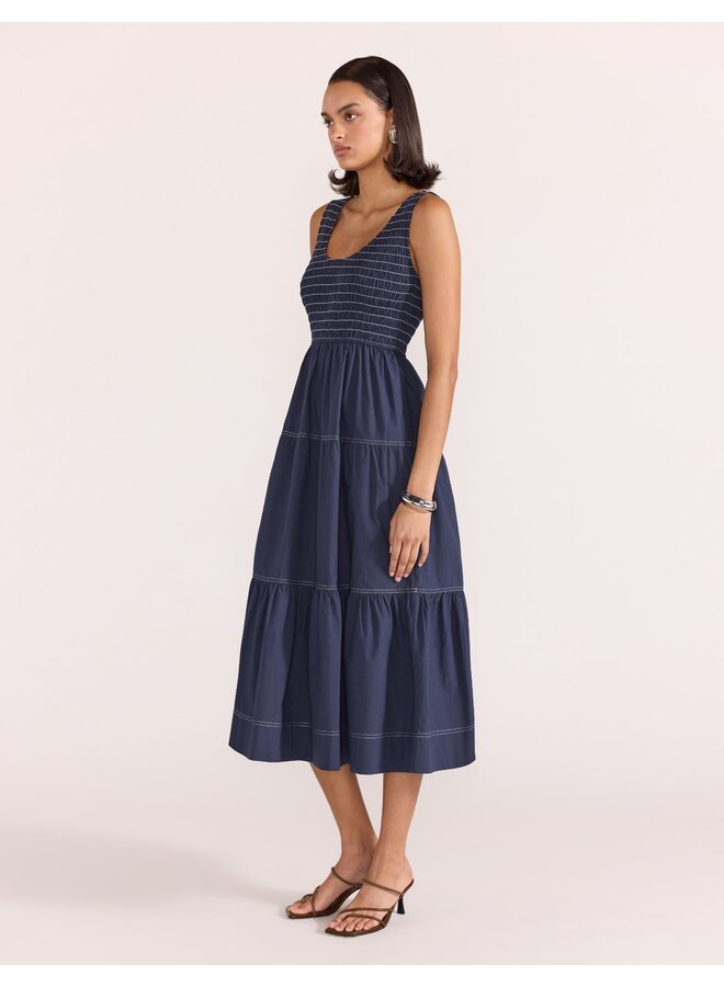 Asta Shirred Midi Dress