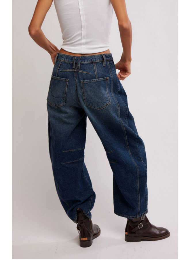 Good Luck Mid Rise Barrel Jeans