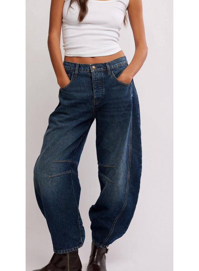 Good Luck Mid Rise Barrel Jeans