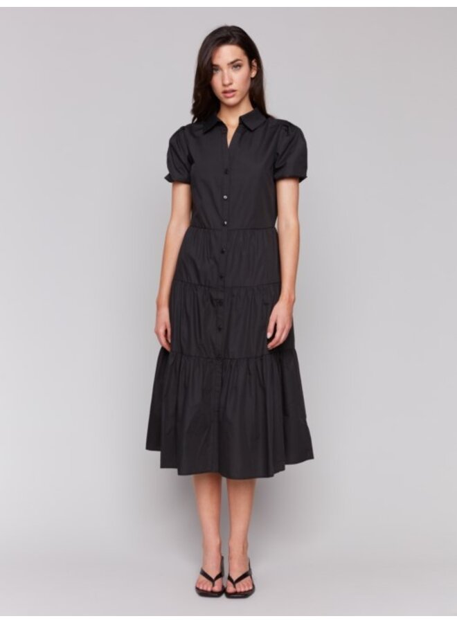 Poplin Puff Sleeve Maxi