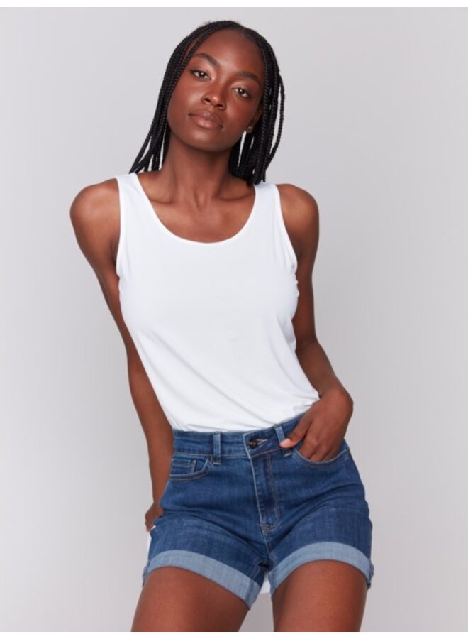 Rolled Cuff Denim Shorts