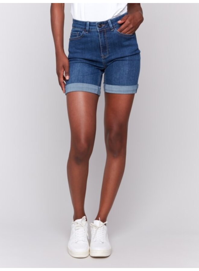 Rolled Cuff Denim Shorts