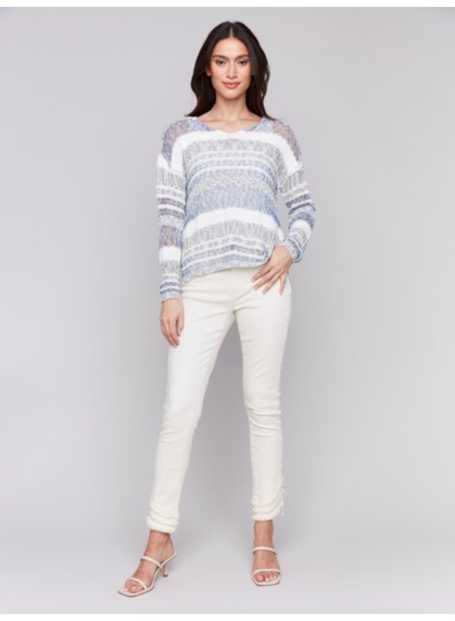 Multi-Yarn Striped Sweater