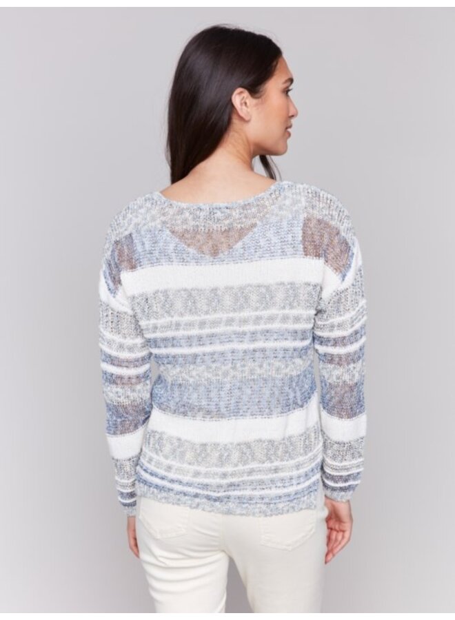 Multi-Yarn Striped Sweater